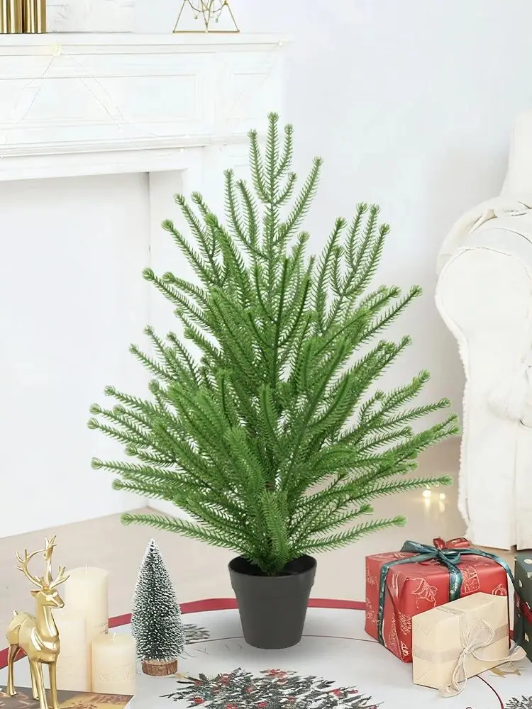 Artificial Norfolk Pine Trees Fake Potted Tree Christmas Tree Indoor Outdoor Plant for Home Office Garden Decor