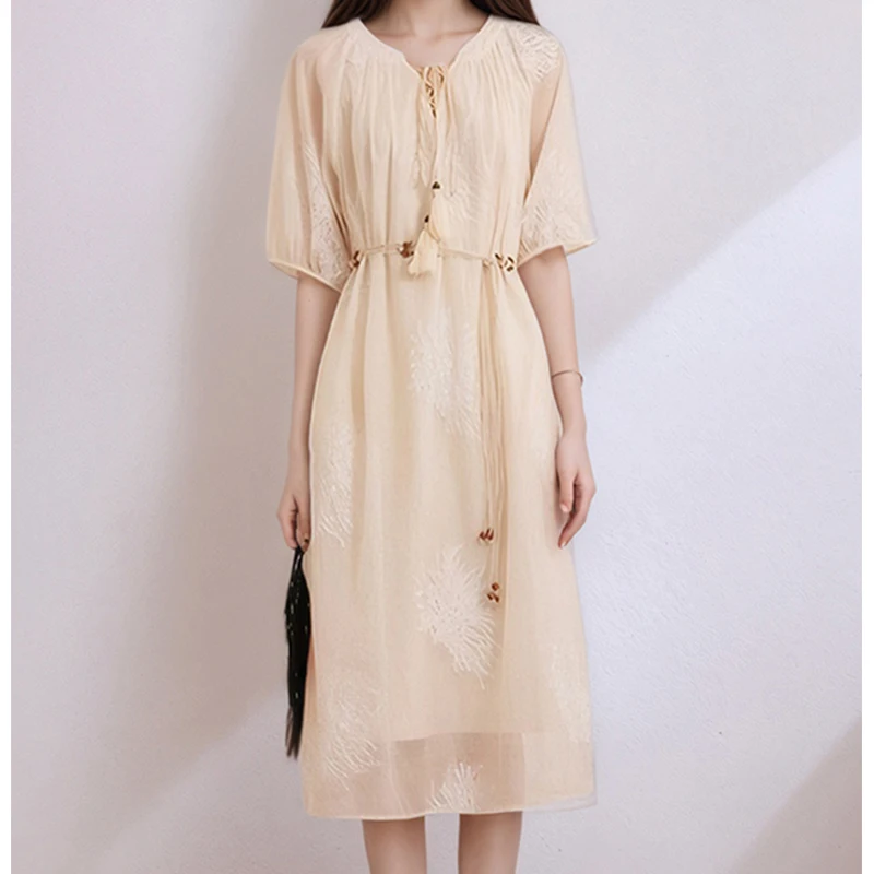 HELIAR 女性タッセル包帯甘いホリデードレスエレガントな V ネックボヘミアンミディドレス韓国ファッションボディコンウエディングドレス