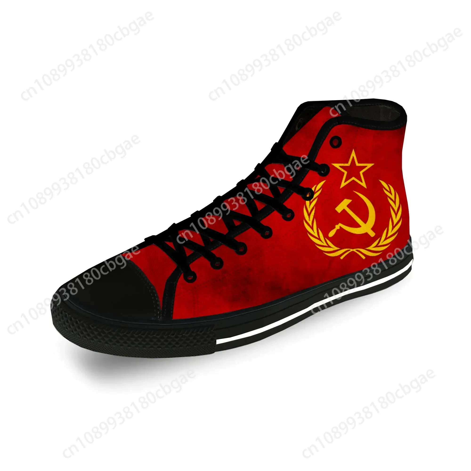 

CCCP Russian Russia USSR Soviet Union Casual Cloth 3D Print High Top Canvas Shoes Men Women Lightweight Breathable Sneakers