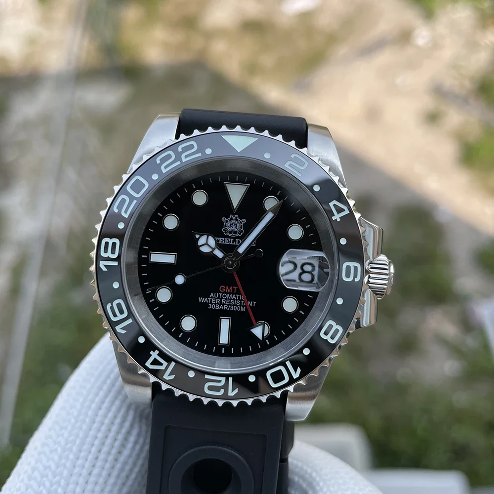 SD1993 NH34 Movement New Watch 2024 Four Hands G M T STEELDIVE 41MM C3 Super Luminous 300M Waterproof Mens Dive Watch Timepiece