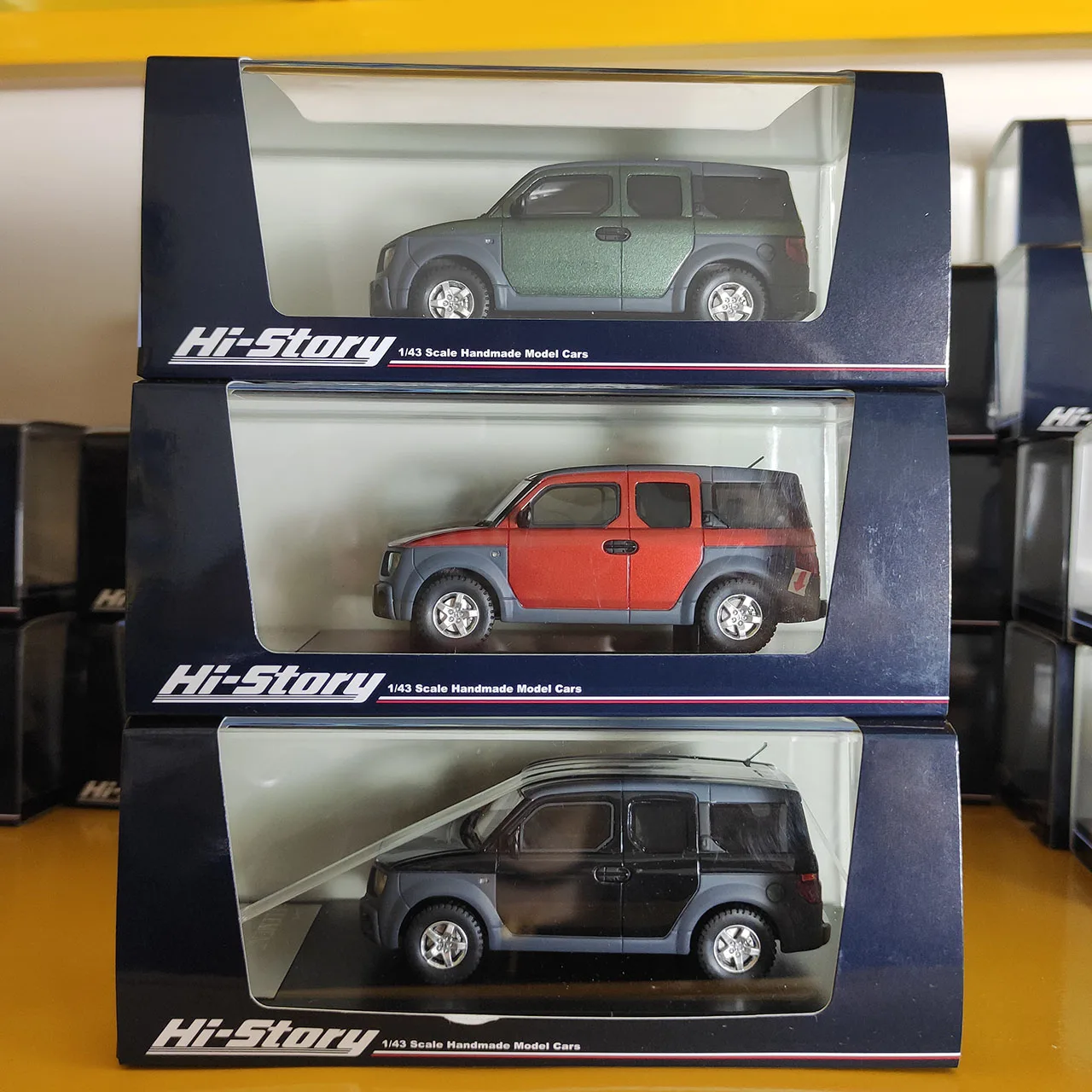 

Hi-Story масштаб 1:43 Honda ELEMENT 2003 трехцветная модель автомобиля из смолы Коллекционная игрушка в подарок сувенир дисплей орнамент