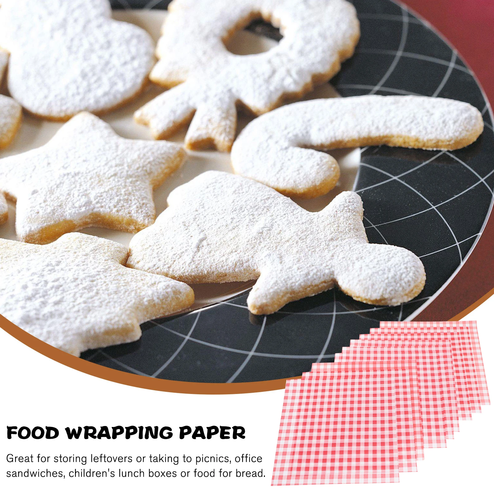 

100pcs Cake Decoration Parchment Paper 12X12Inch Greaseproof Non-Stick Baking Sheets For Sandwich French Fries