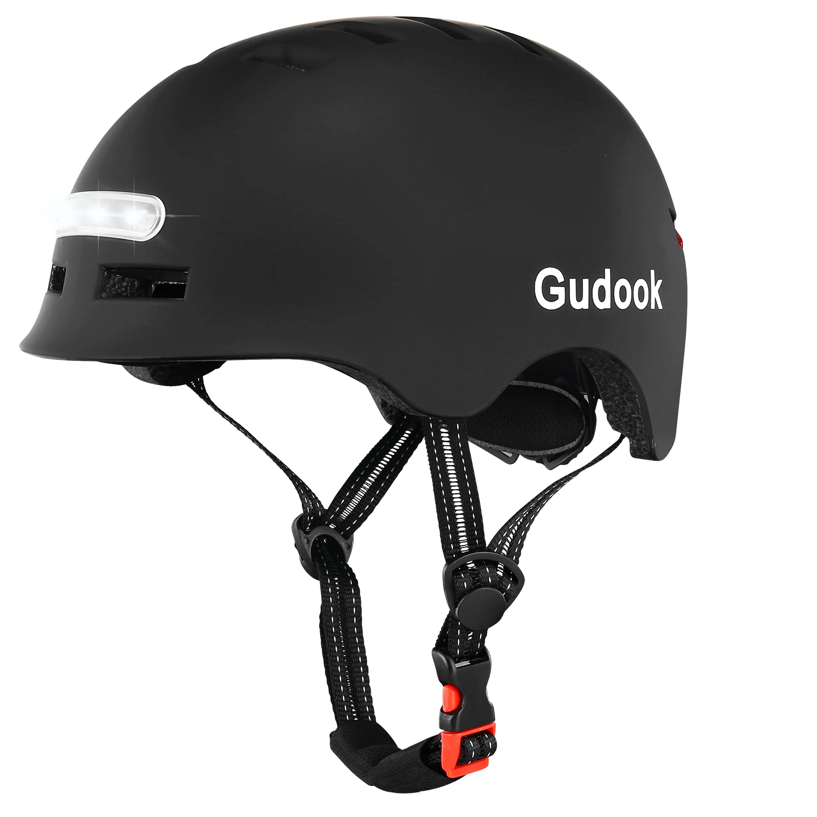 GUDOOK Fahrradhelm für Erwachsene mit Licht – Fahrradhelme für Herren – Damen – LED-Leuchten vorne und hinten für Roller, Radfahren, Skaten