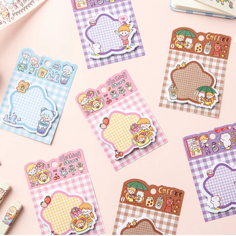 

Мультяшный липкий блокнот специальной формы, утолщенный, можно застряжать N раз, креативные липкие милые школьные принадлежности, каваи, канцелярские принадлежности