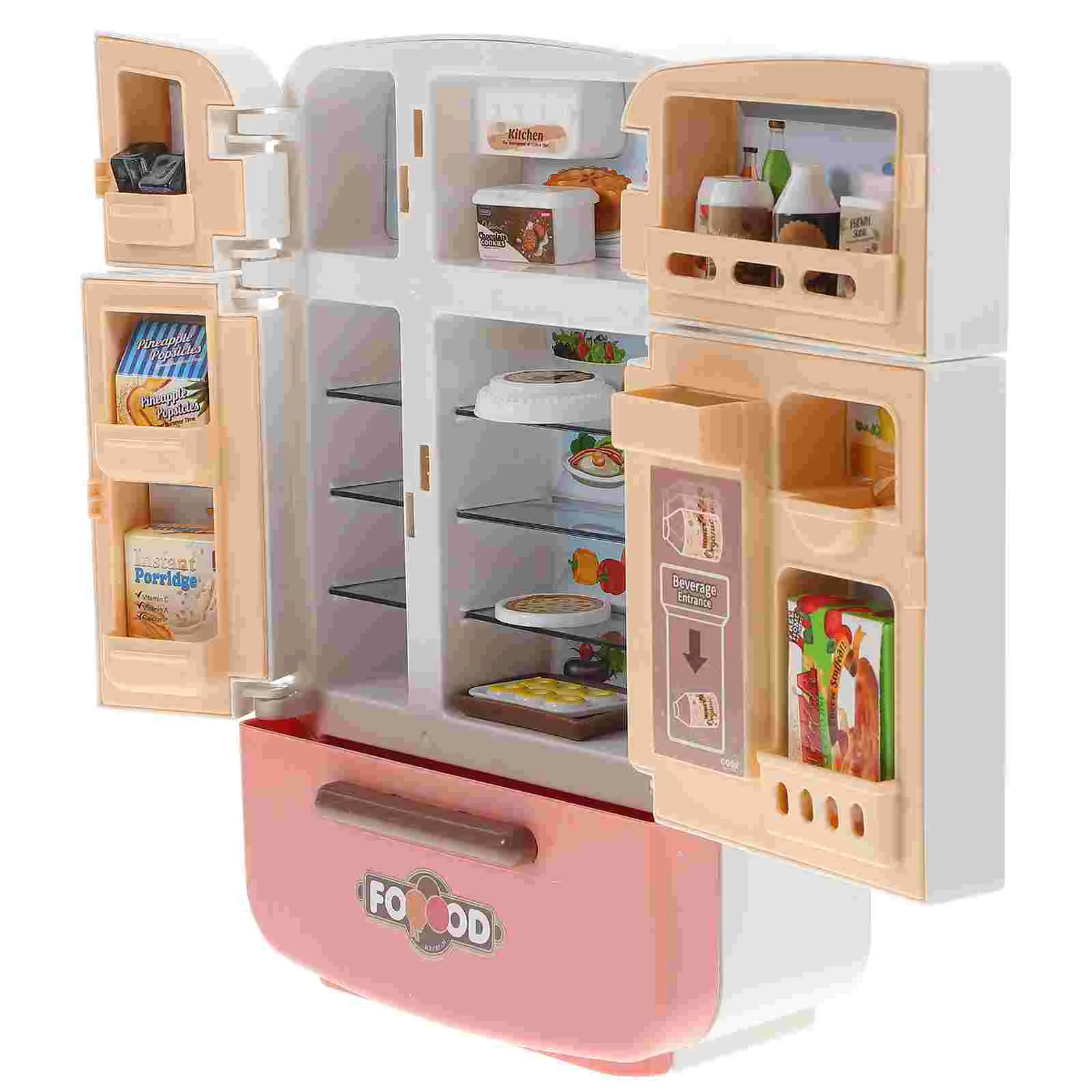 

Kitchen Simulation Refrigerator Mini Food for Dolls Kids Toys Dollhouse Miniatures Fridge Accessories Child