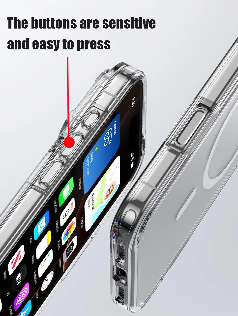 Magnetische Handyhülle für iPhone 18 17 16 15 14 13 12 11 Pro Max Plus, kabelloses Laden für Magsafe, transparente Hülle, Anti-Vergilbung – Detail 5