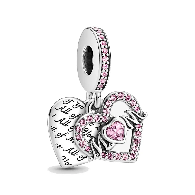 Rosa alles Gute zum Geburtstag Feier Kreuz Herz 925 versilbert DIY Perle fit Schlangen kette Armband Armreif Schmuck Zubehör