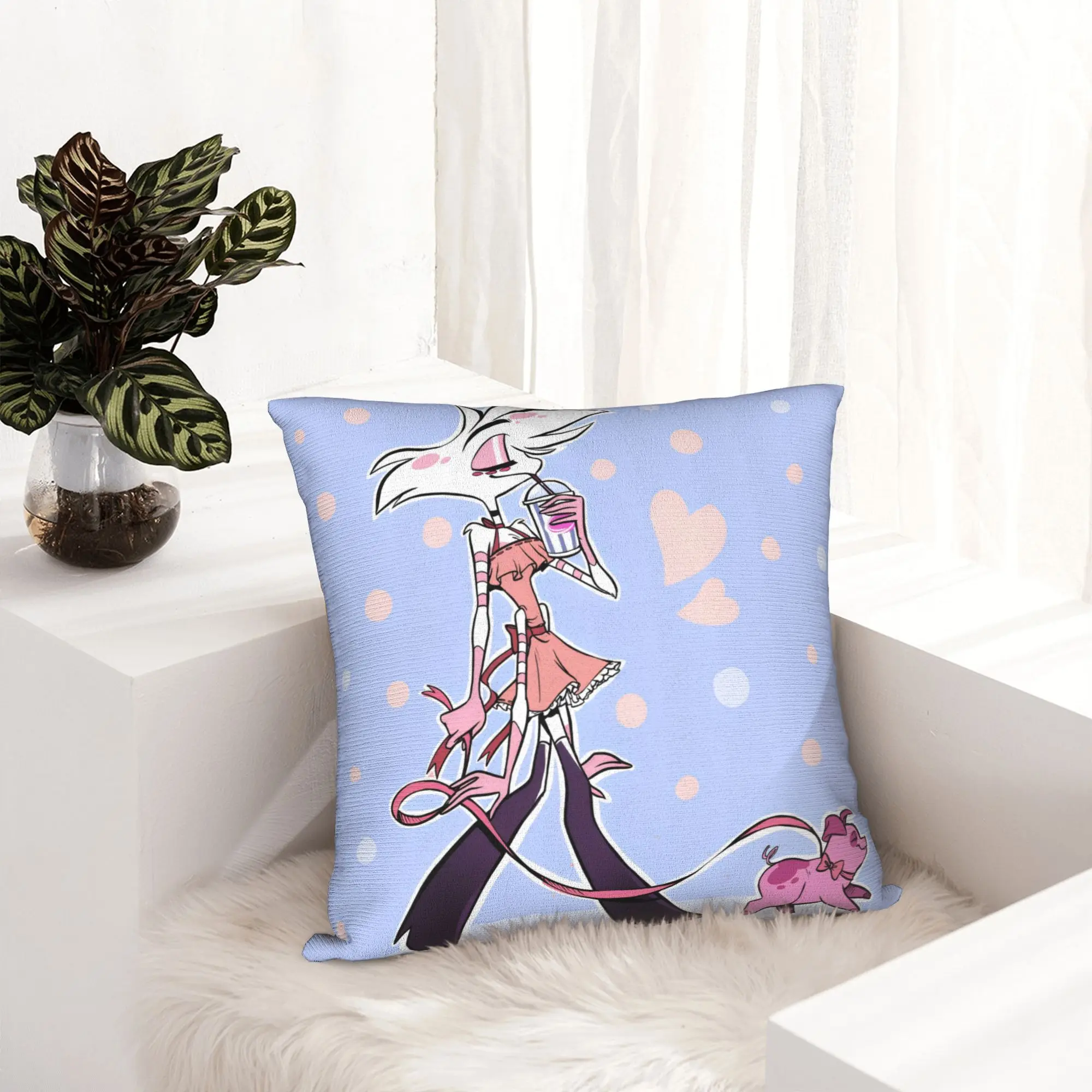 Hazbins Hotels Angel Dusts Pillowcase Double-sided Printing Cushion Cover Decoration  Throw Pillow Case Cover Home Zippered