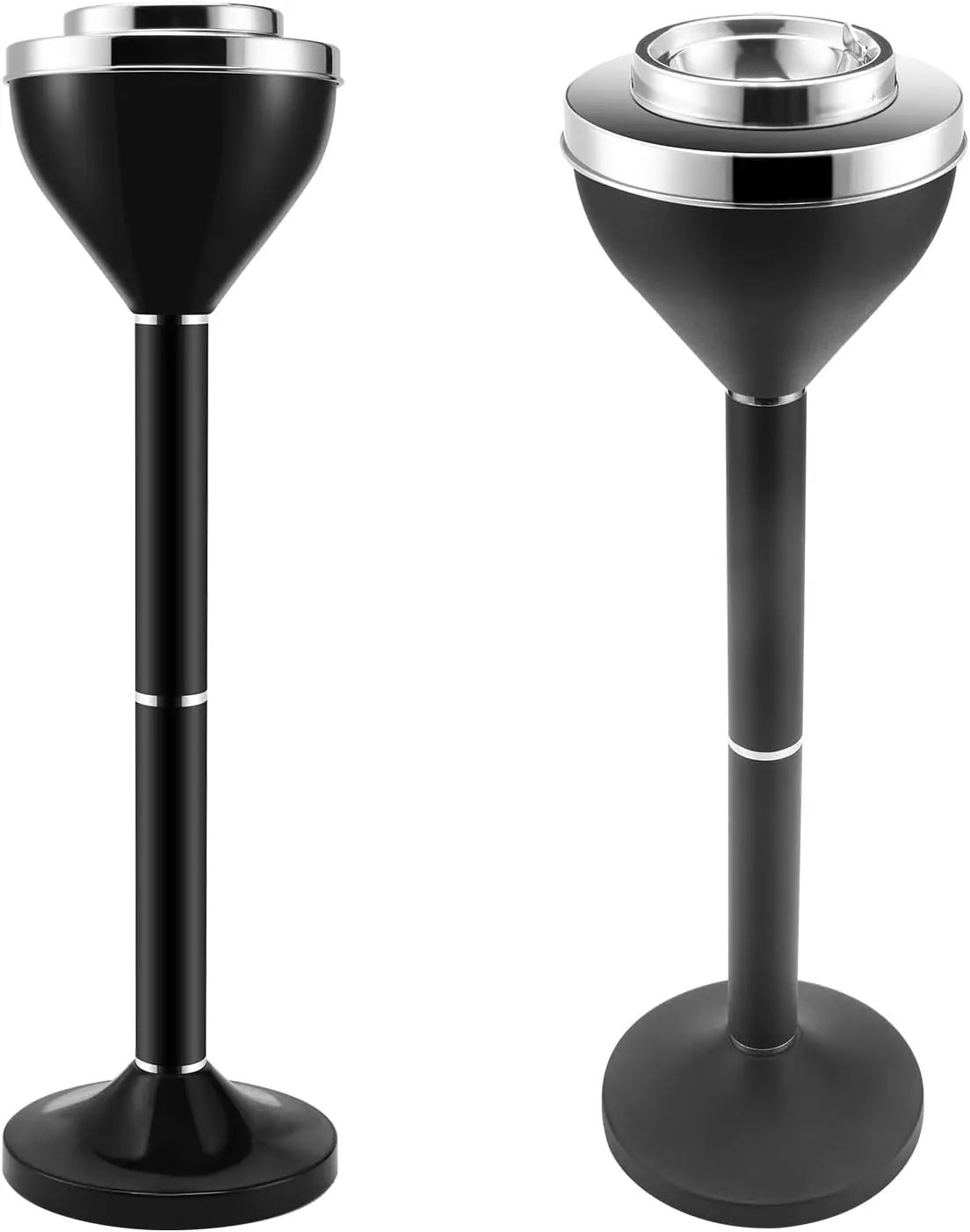 

Large Outdoor Ashtray with Adjustable Height & Lid - Heavy-Duty Steel for Patio, Deck, or Commercial Use