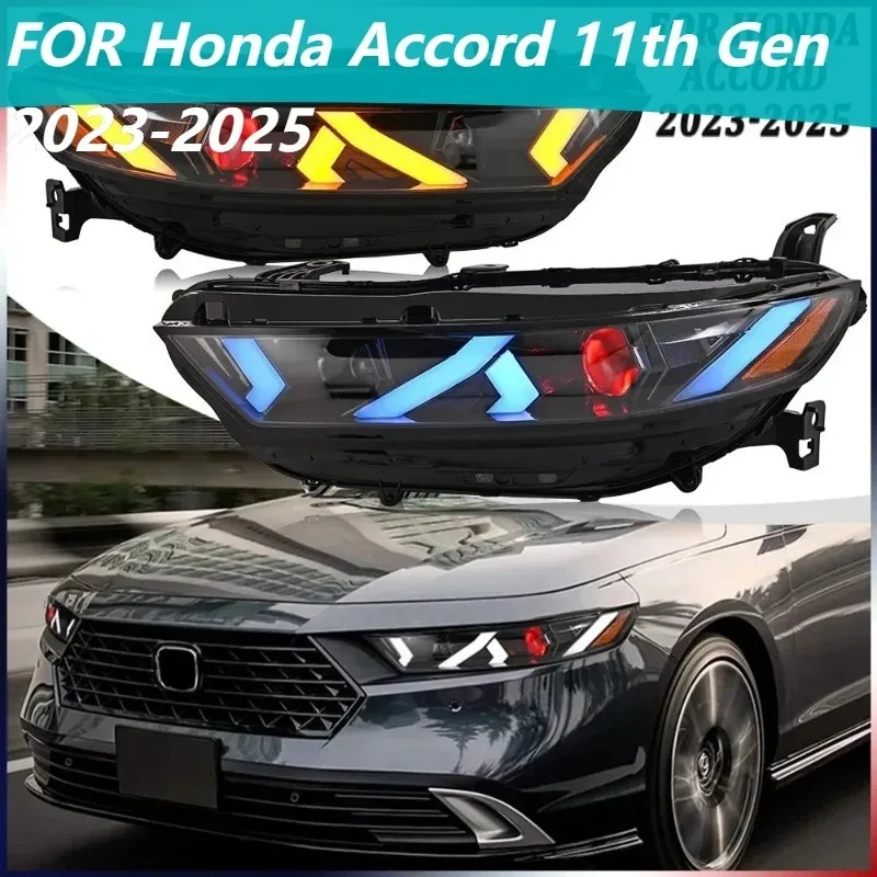 

Для Honda Accord 11-го поколения 2023-2025, красные светодиодные фары Demon Eye с парой DRL