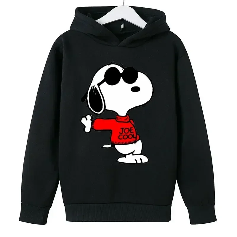 Snoopy Cartoon Anime Children Pullover Tops 2024 New Fashion Boy Girl Kids Hoodie Spring Autumn Children\'s Sweatshirt Clothes