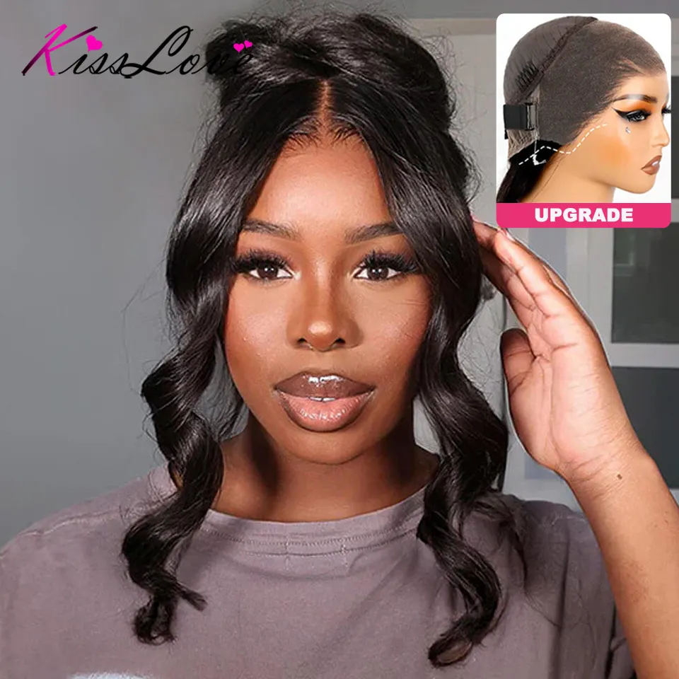 360 Glueless Wigs Human Hair Body Wave Invisi Strap Snug Fit 360 Full Lace Frontal Wig Bleached Knots Pre Cut HD Lace Front Wigs