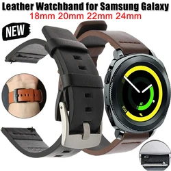 22 24mm Leather Watchband for Samsung Galaxy watch watch 3 46mm 42 Active2 40 44 SmartWatch Quick release Strap 18 20mm Bracelet