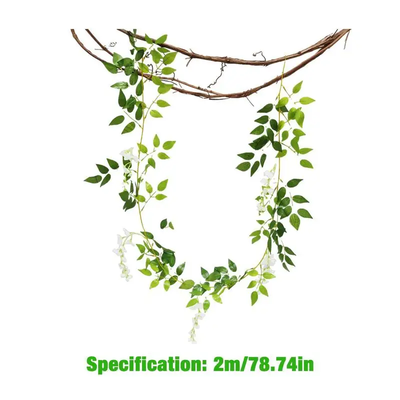 Artificial Willow Vine Decoration Rattan Flower Plant Simulation Multi-Purpose 2M Pure Natural Realistic Craft Art Decor For