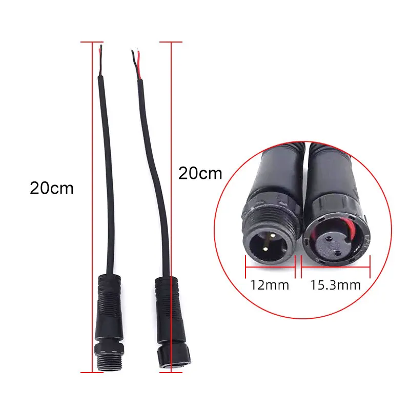 M12 Waterproof Connector Male Female Docking 2Pin 3pin 4pin 5pin Aviation Plug Industrial Panel Power Cord for  Automotive Quick