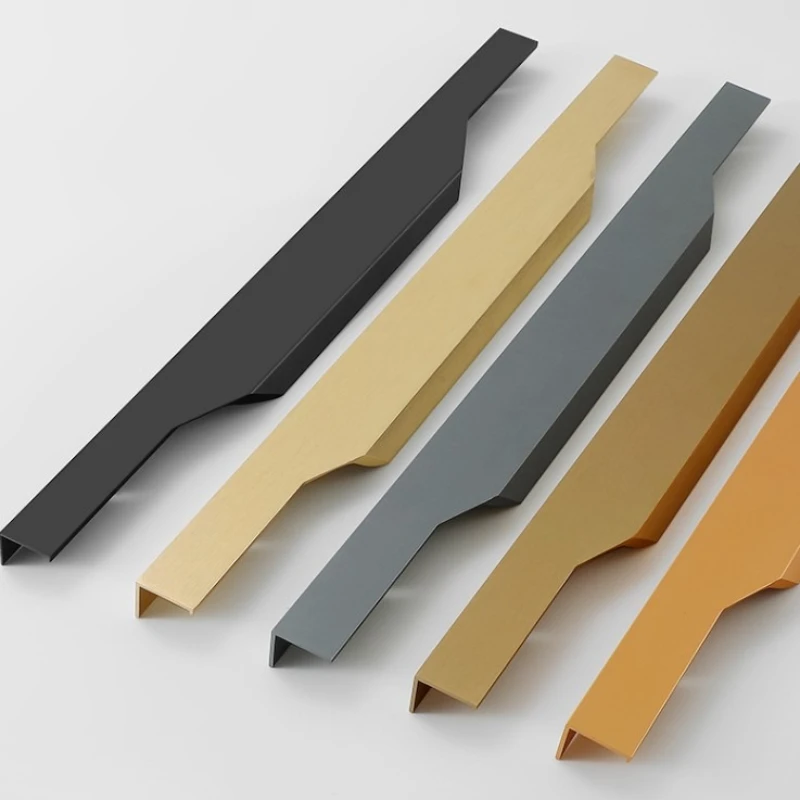 Verdeckter, unsichtbarer langer Griff aus Aluminiumlegierung für Möbel, Küchenschrank, schwarzer Schrank- und Kleiderschranktürgriff – Detail 3