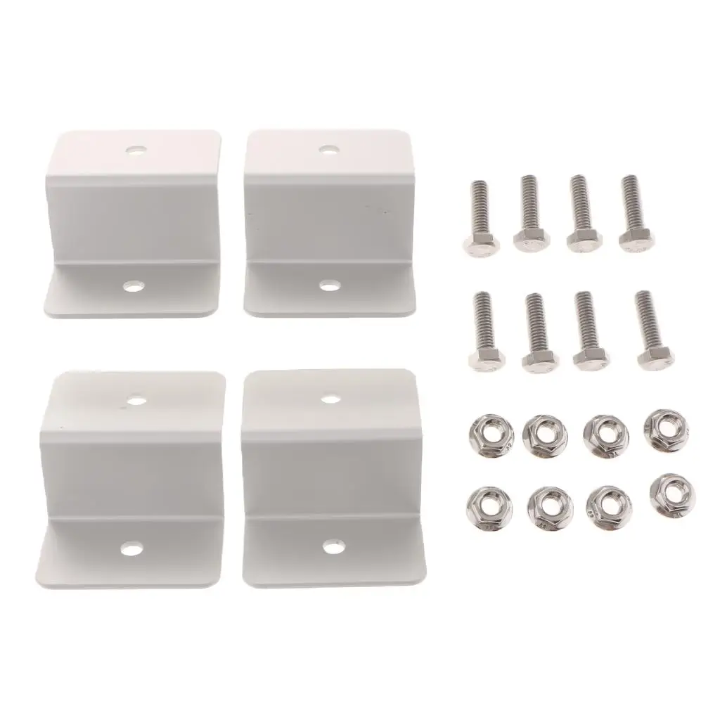 Boat RV Solar Panel Z Bracket Mounting Hardware Kit Anodized Aluminum Alloy Stainless Steel Fasteners for Roof Deck