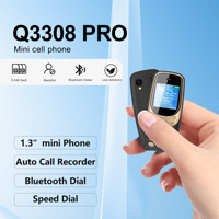 SERVO Q3308 PRO Mini Mobile Phone 3 SIM Standby Call Recording Speed Dial Flashlight Camera 2G GSM Super Small Cellphones Backup