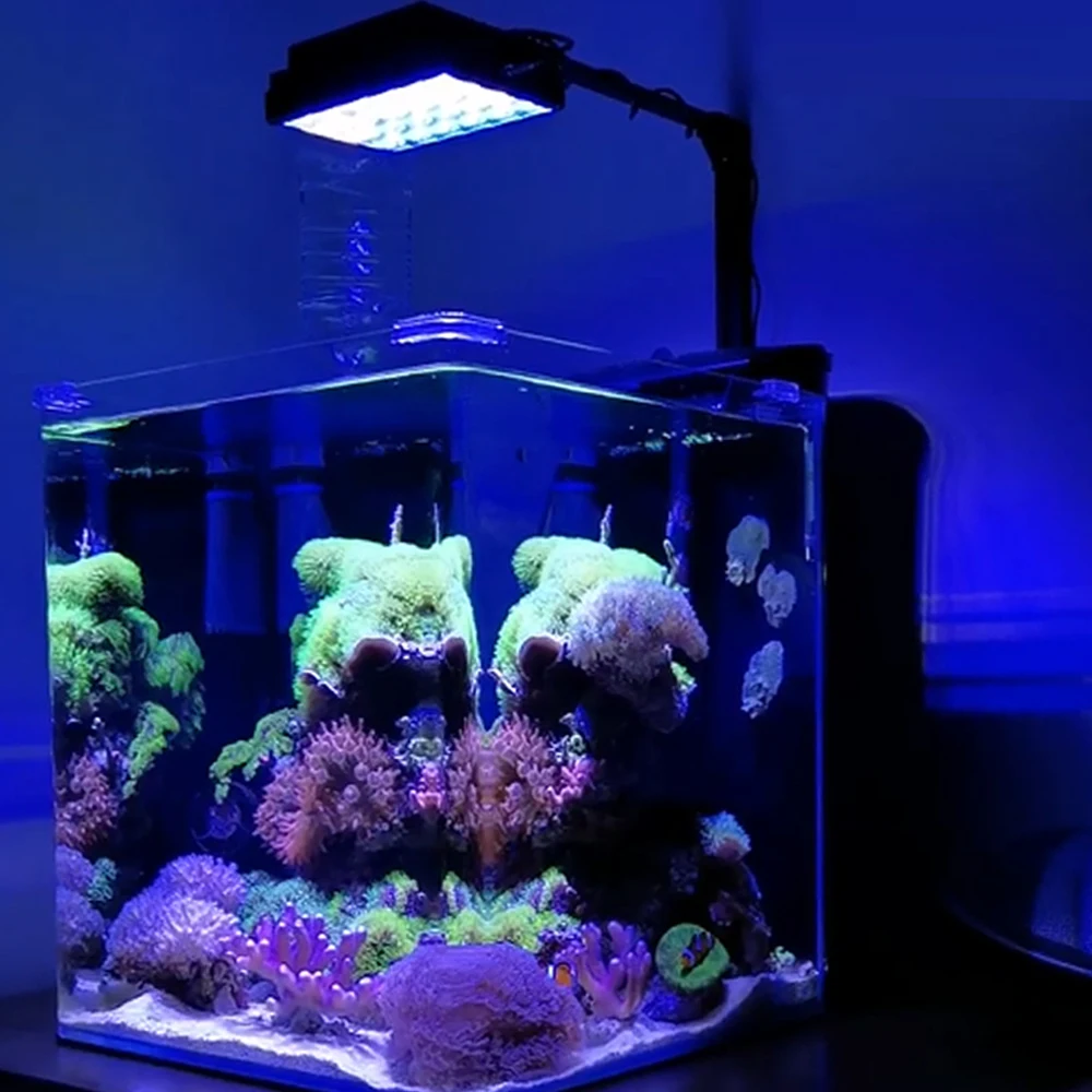 PopBloom-Marine Aquarium Light, Reef Coral LED Aquarium Lamp, Aquarium LED Light with Timer for 40-60cm SPS, LPS Nano Fish Tank