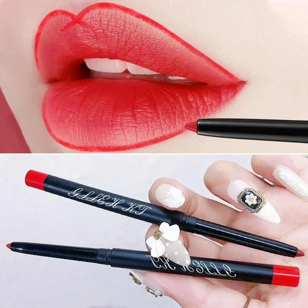 8 colori Nude Cosmetics Velvet Lipliner Pencil Fog Surface Waterproof Lip Liner Long Lasting antiaderente Cup Makeup Tool Beauty