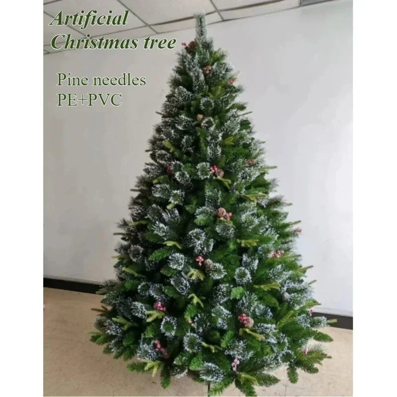 

For Artificial Christmas Tree Encrypted Pine Needles PVC PE Christmas Tree Decorated with LED Lights for Family Christmas Atmosp