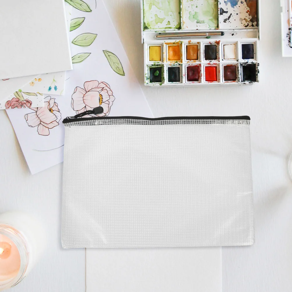 

15 шт., черная сетчатая сумка на молнии, ПВХ-органайзер для файлов, сумка для хранения документов, канцелярские принадлежности для студентов, офисные принадлежности