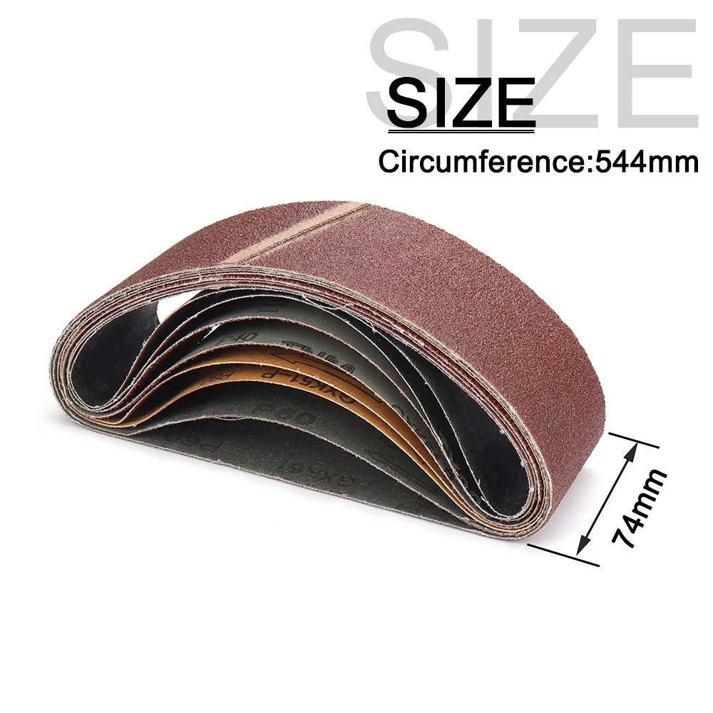 NuoDunco 50x1220mm/75X533mm Sanding Belts Fused Alumina Zirconia Sander Belts Abrasive Tool  Wood Soft Metal Polishing 1pcs