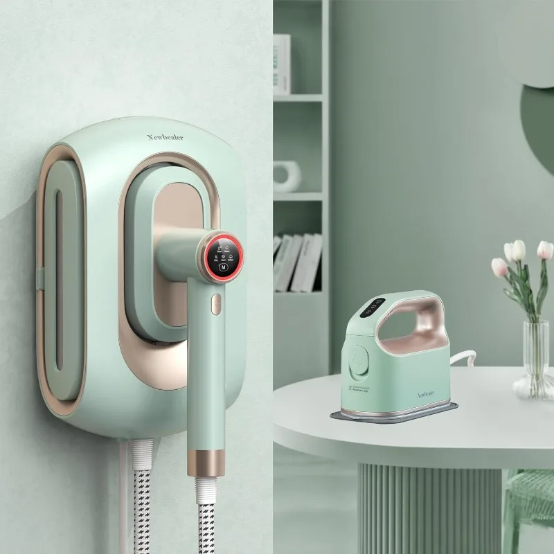 2In1 Pro Steam Station Iron (Green) bundle with Smart Steam Iron (Green), Both 3-Level Steam & Dry Ironing, Self Cleaning, 360°