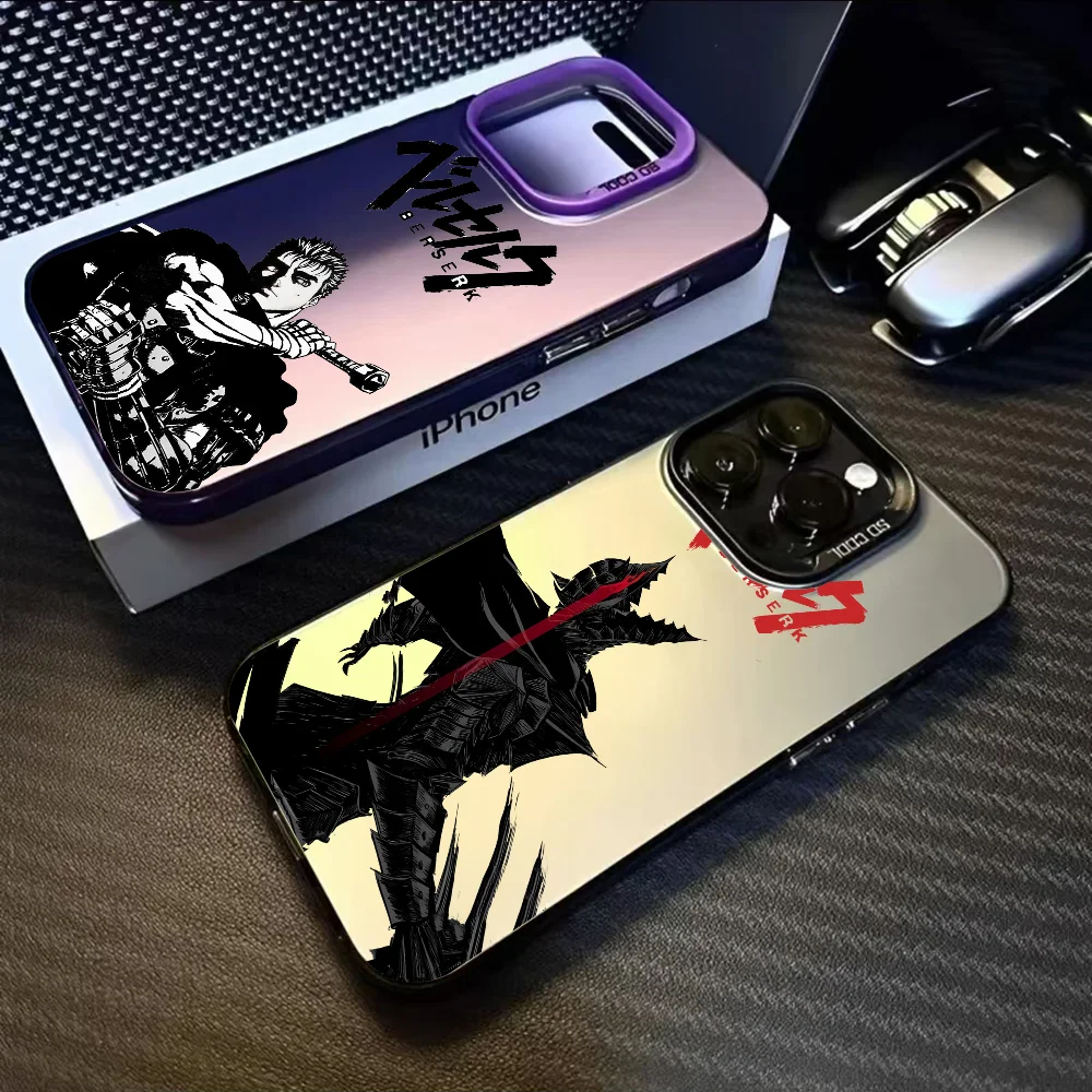 B-Berserk Gut Hot Blood Anime Phone Case Phone case For iPhone 16 15 14 13 12 11 Pro Max Black Purple Matte Candy Abrazine Funda