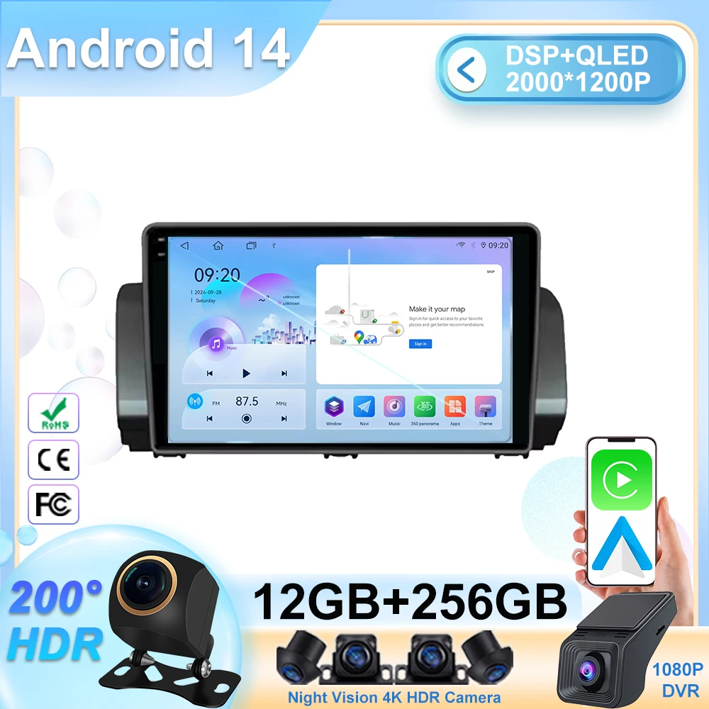 

Android 14 Carplay Auto WIFI+5G For Renault Sandero 2021-2023 Car Radio Multimedia GPS BT Video Player Stereo Head Unit 2din DVD