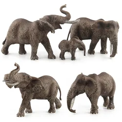 Mini Elephant Model Wild African Male Elephant Miniatures Figurine Simulation Animal Fairy Dollhouse Ornament Home Desktop Decor