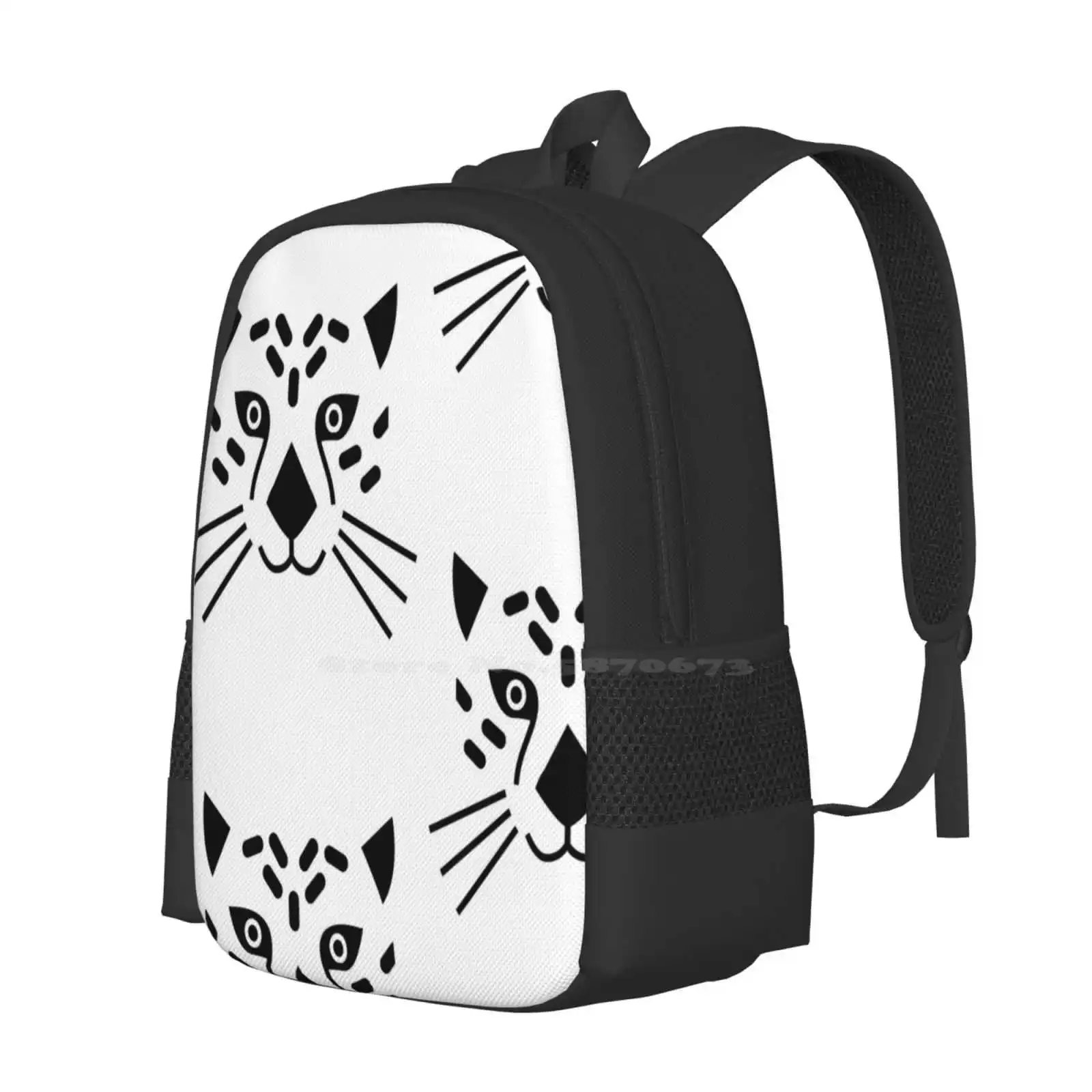 Tiger Classic T Shirt 3D Print Design Backpack Student Bag Tiger Animal Black