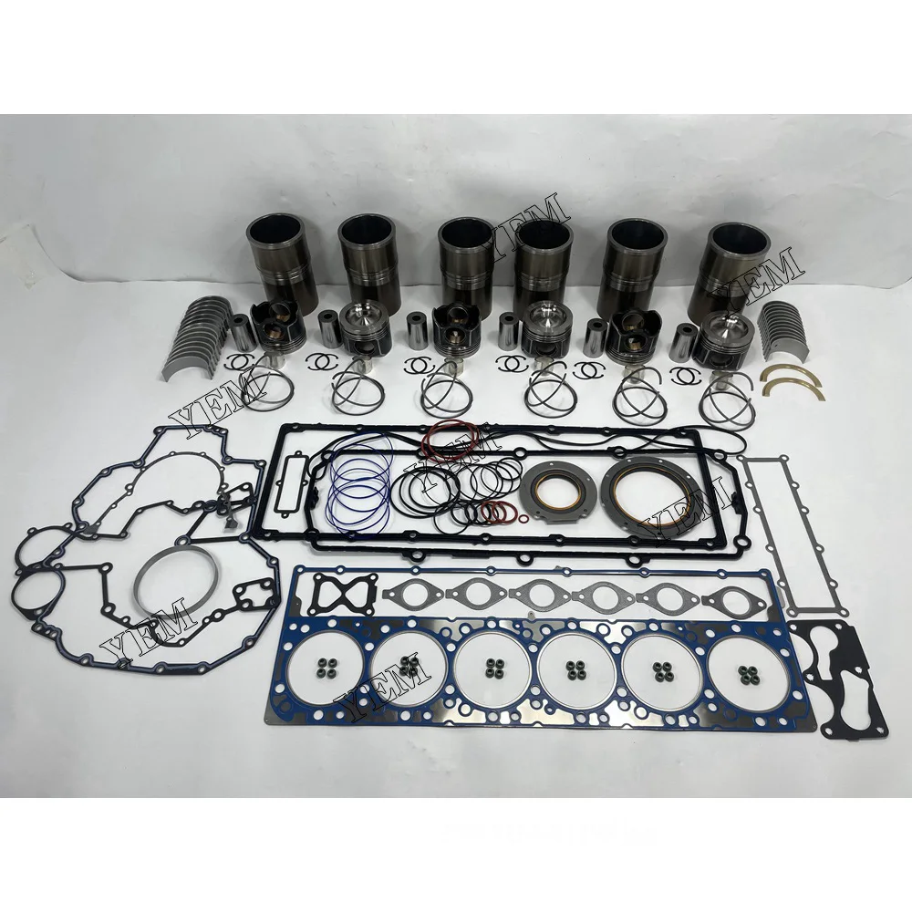 For Caterpillar Forklift Excavator Diesel Engine C13 Cylinder Overhaul Liner Kit With Piston Ring Full Gasket Set Bearings .