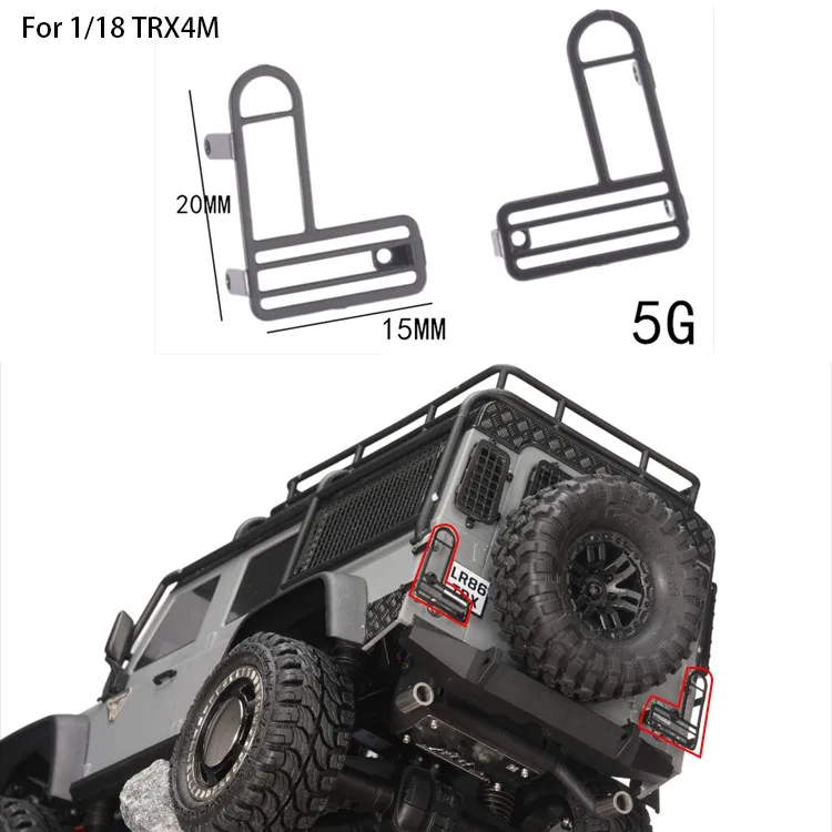 Rear View Mirror Bumper Fender Lampshade Exhaust Pipe Chassis Window Net For Trx4m 1/18 Defender Rc Car Upgrade Part