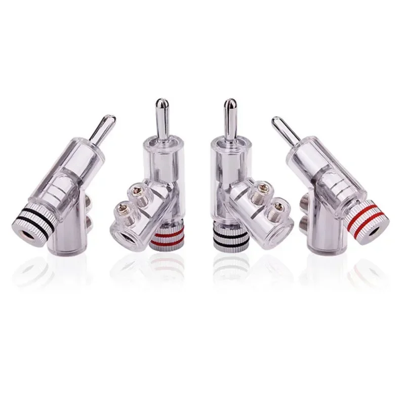 Self-Locking Banana Plug Y-Shaped Gun Type Adapter Gold Silver Hi-End Copper Speaker Terminal Connector Audio Amplifier