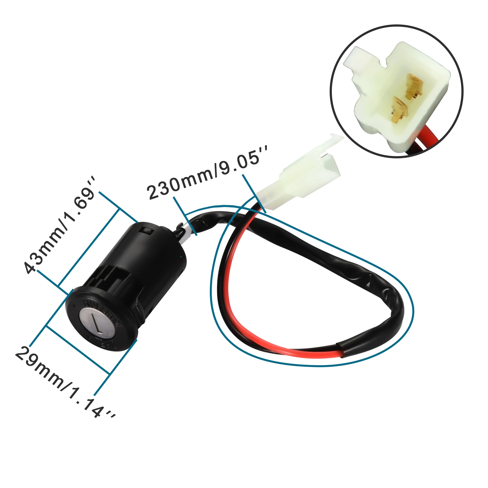 GOOFIT 2 Wire Motorcycle Ignition Key Switch Lock Replacement for ATV Electric Trike and Scooter Golf Carts Bikes