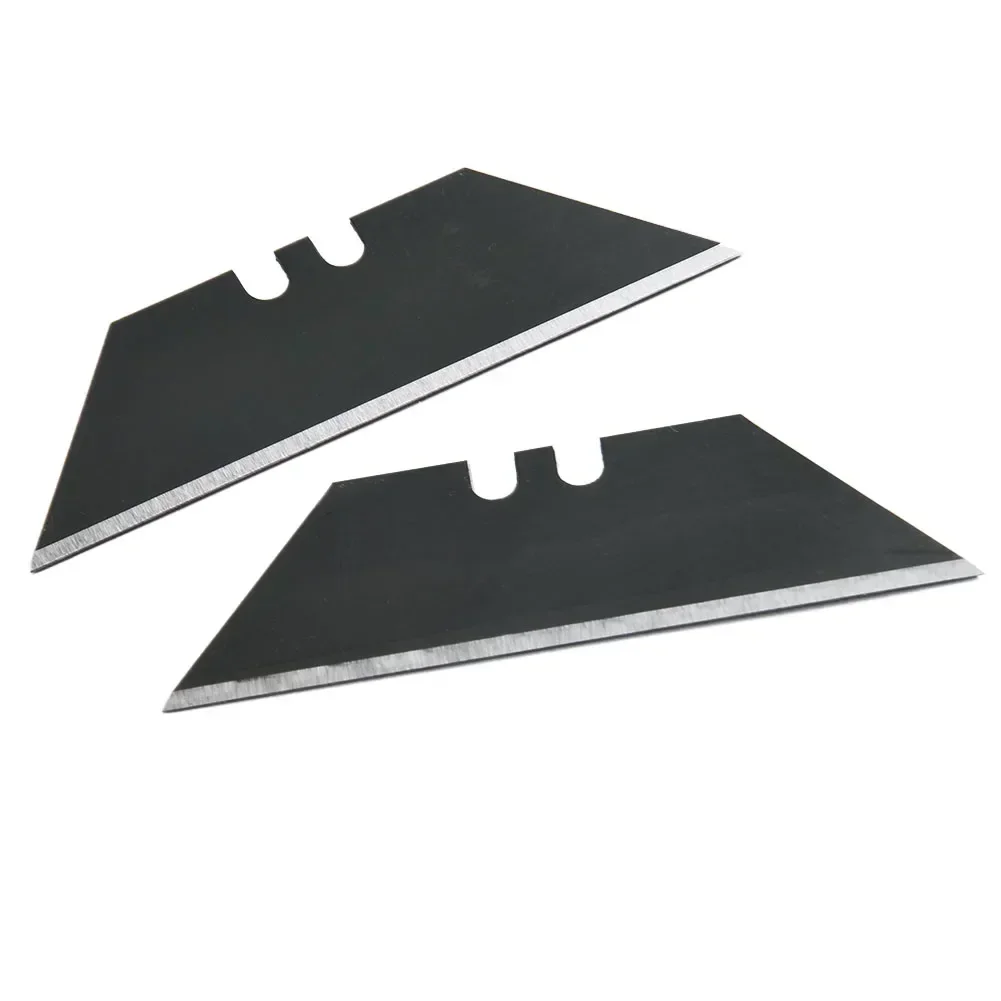 10pcs 60*18mm Trapezoidal Blade 60# Carbon Steel Black/silver Replacement Blade Non-porous Two Groove Art Craft Cutter Accessory