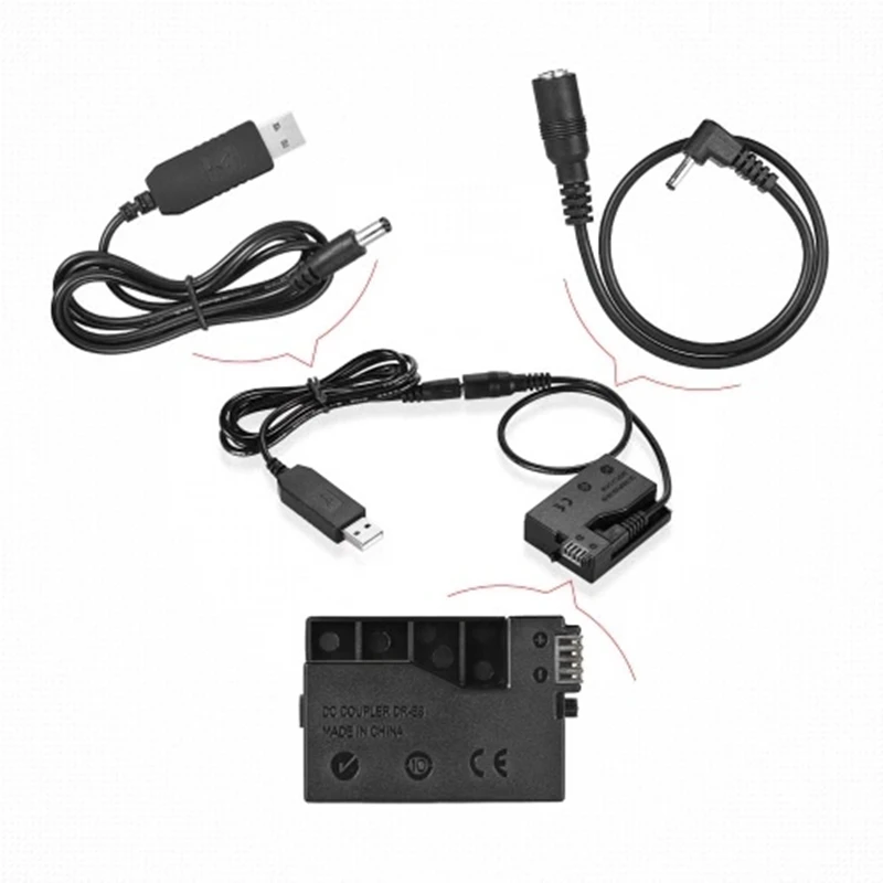 DR-E8 Giả Pin DC Ngân Hàng USB Cáp Thay Thế Cho LP-E8 Dành Cho Canon EOS 550D 600D 650D 700D máy Ảnh DSLR