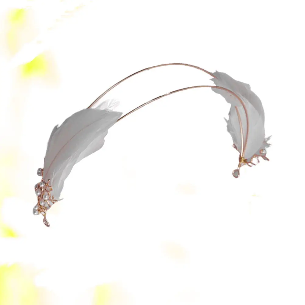 Elegant Artificial Hair Hoop Gold Fine Workmanship Chic Design for Women Wedding Engagement Party Birthday