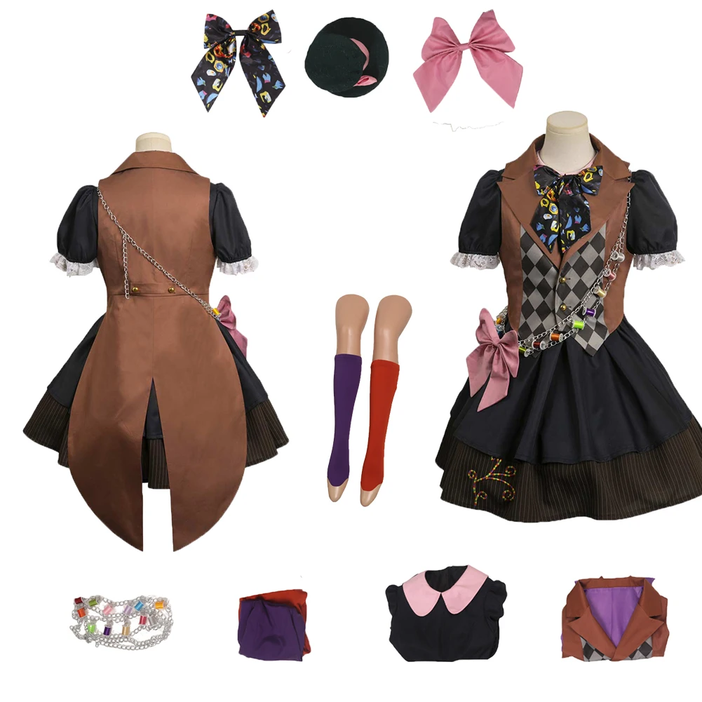 

Movie Alice Tarrant Johnny Mad Cos Hatter Cosplay Costume Dress Hightopp Outfits Adult Girls Roleplay Halloween Party Clothes