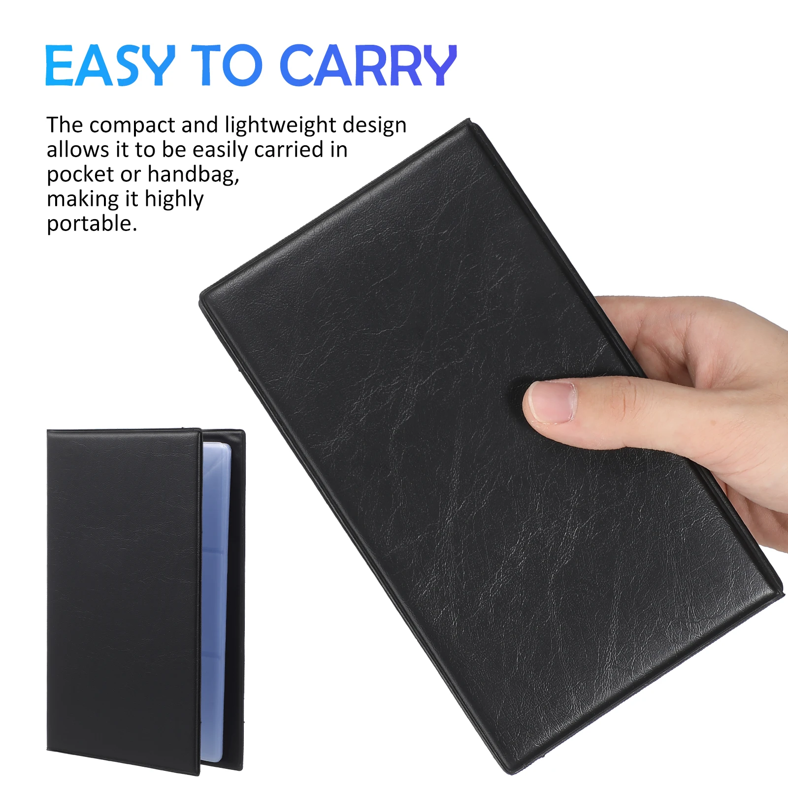 كتاب منظم بطاقات العمل بسعة كبيرة من مادة البولي يوريثان، تصميم أنيق لبطاقات العمل، بطاقات الفهرس، تخزين الهوية المحمولة للرجال #3