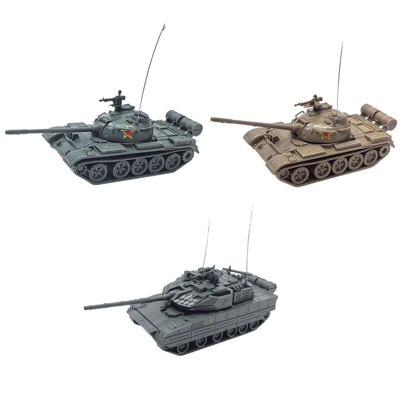 1/72 4D Vehicles Model Set Brain Teaser Educational Toy Collection Model Puzzles Tank Model for Game Gift Holiday Activity Party