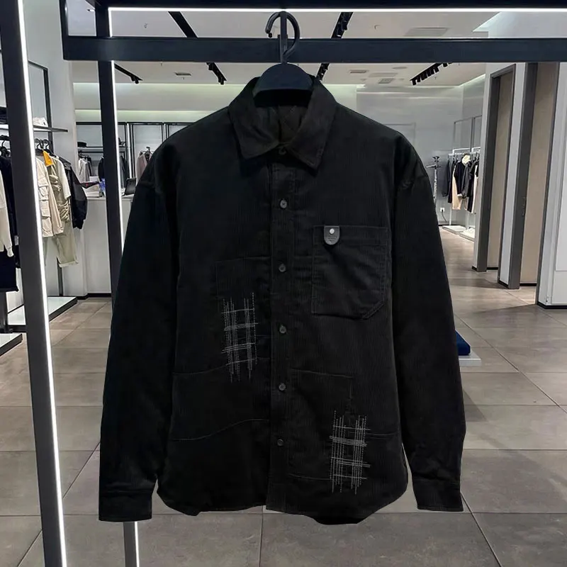 

Утепленная хлопковая фланелевая куртка-рубашка мужская зимняя модная рабочая одежда с воротником-стойкой, теплая верхняя одежда, молодежная, свободного кроя, с длинными рукавами
