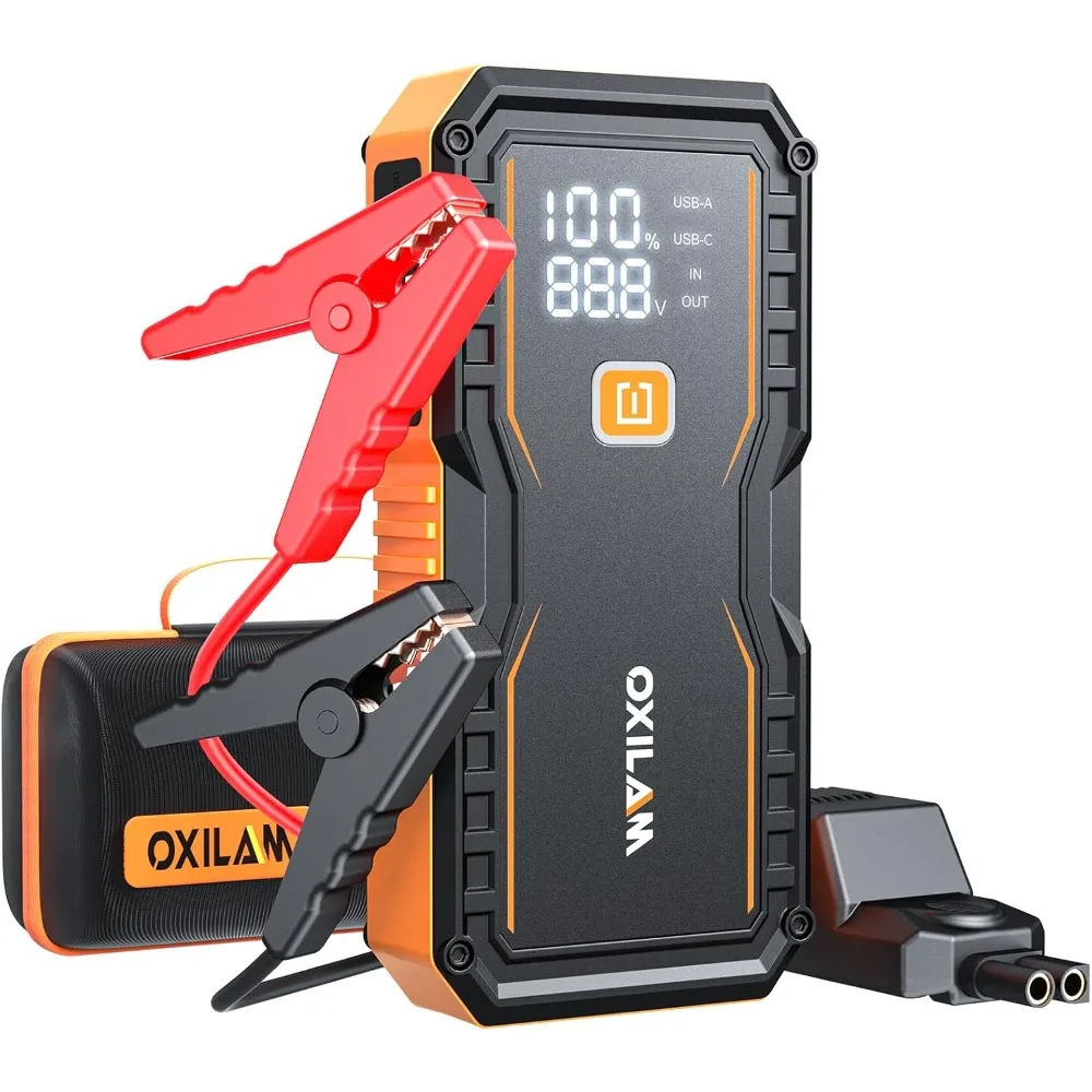

OXILAM Jump Starter 6000A для всех Gas/12L Diesel, портативный перемычка для автомобильного аккумулятора, литиевая перемычка 12 В с перемычками,