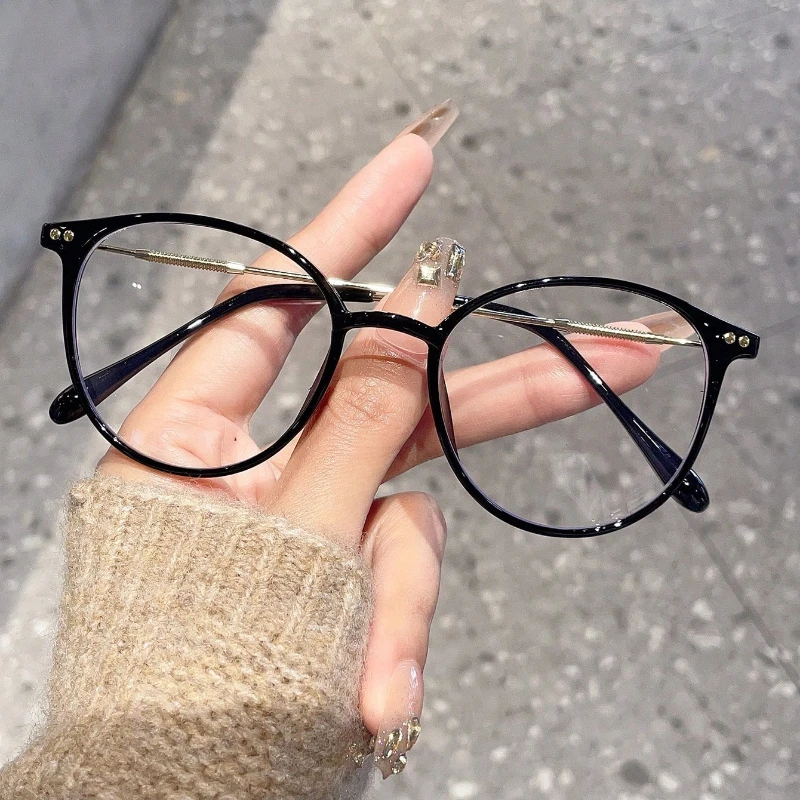 1 Stück Damen-Rundbrille für den Alltag, vielseitig, farbwechselnd, schlicht und modisch, geeignet für den Schulweg. – Detail 2