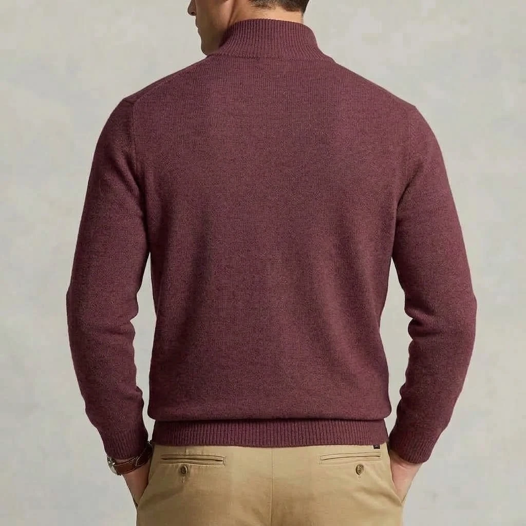 Herbst Herren Strick-Cardigan mit Reißverschluss, lässige Jacke mit Stehkragen, weiche Jacke, schmale Passform, thermische Winter-Oberbekleidung für Herren – Detail 15