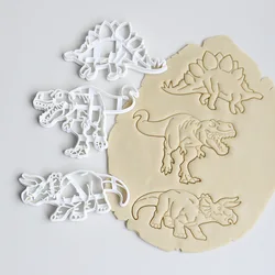 3D Dinosaur Cookie Cutters Mold Dinosaur Biscuit Embossing Mould Sugarcraft Dessert Baking Mold Fondant Cake Decoration Tool