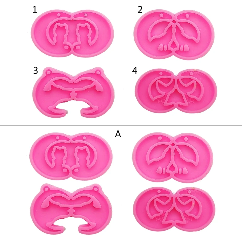 1/4x Moon Silicone Molds for Resin Earring Molds DIY Fashion Earring Jewelry