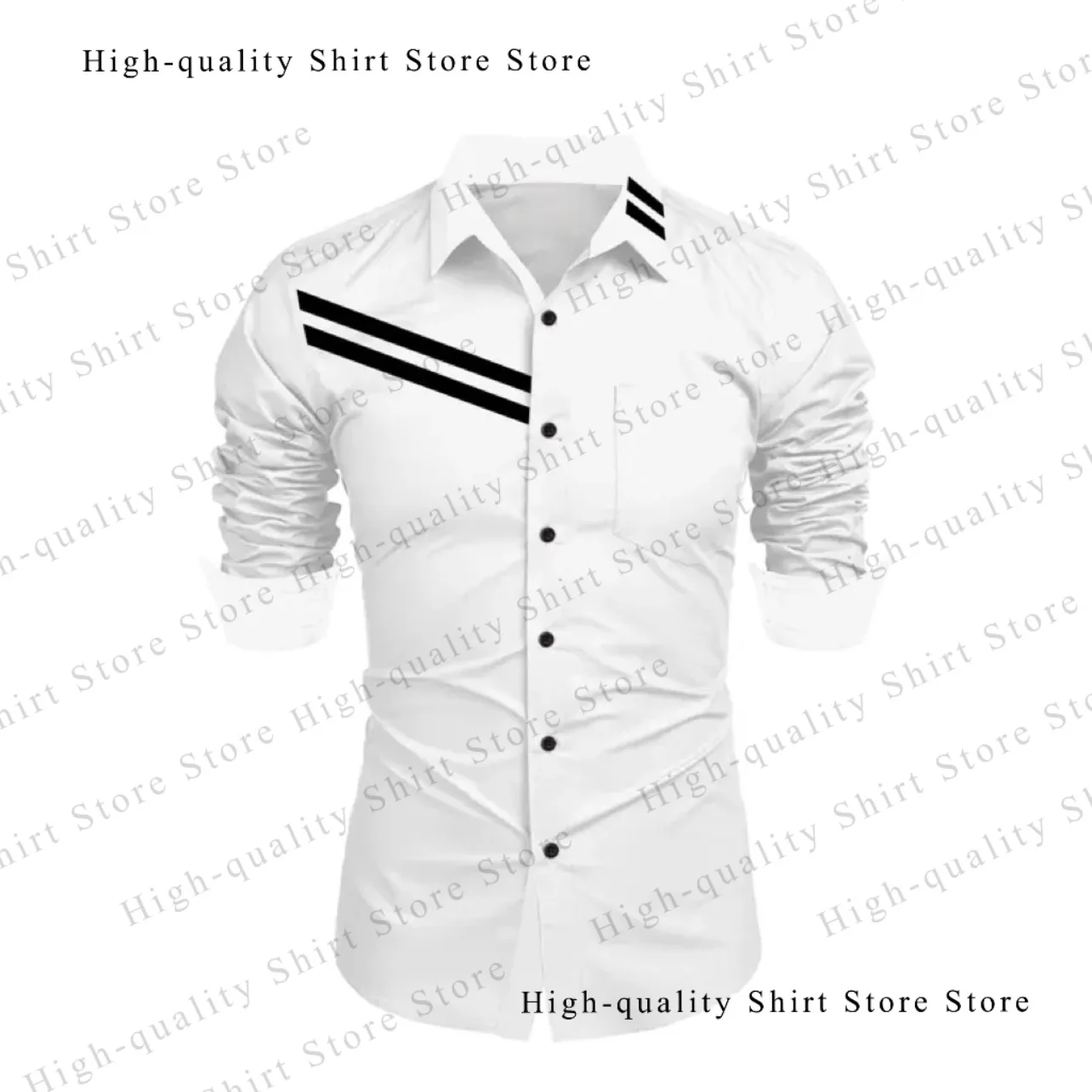 Formal pockets, simple men\'s shirts, casual and comfortable long sleeved collars, fashionable oversized men\'s clothing