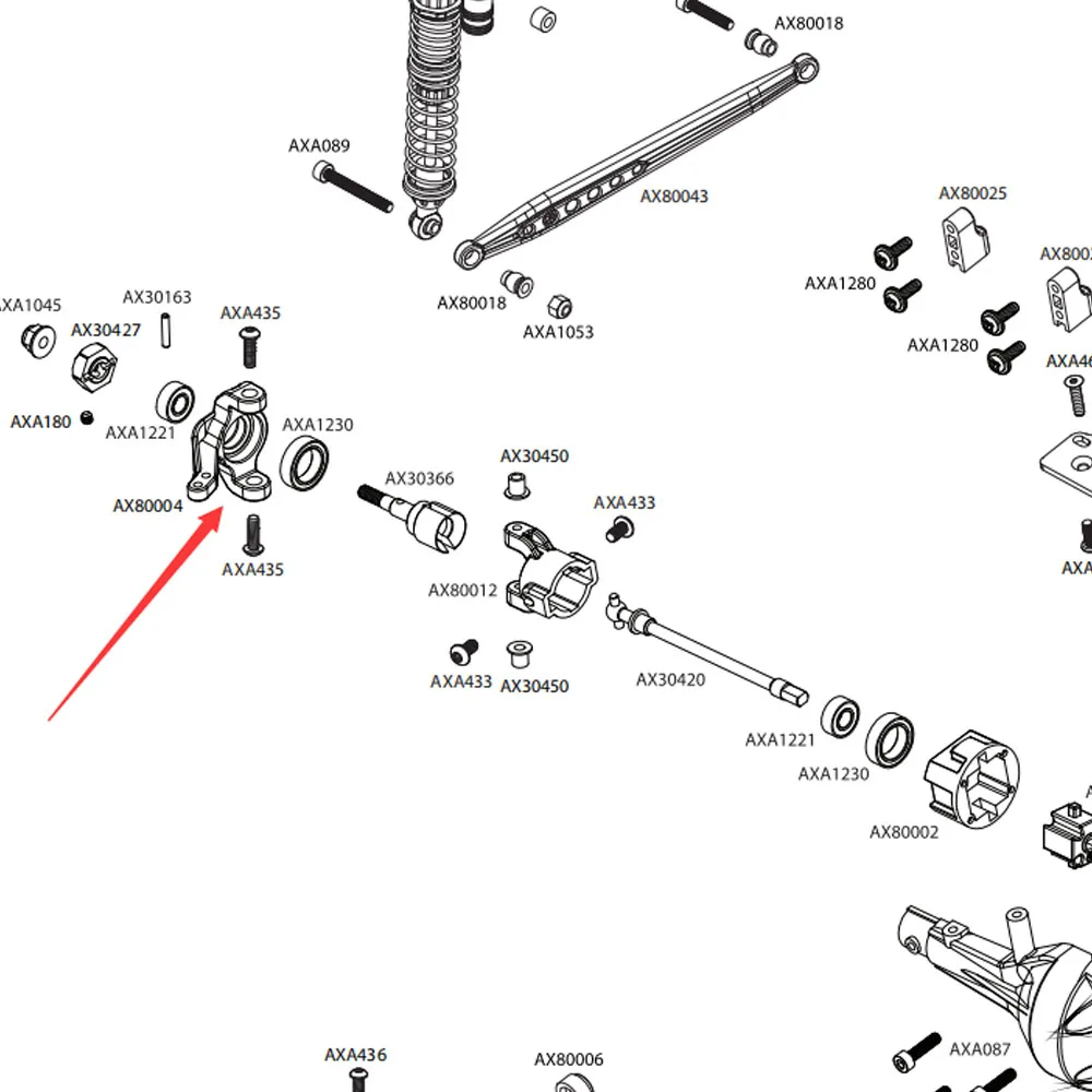 Aluminum Front Knuckle Arm Upright AX30496 For RC CAR 1/10 Axial Racing Scx10 Wrangler AX80004